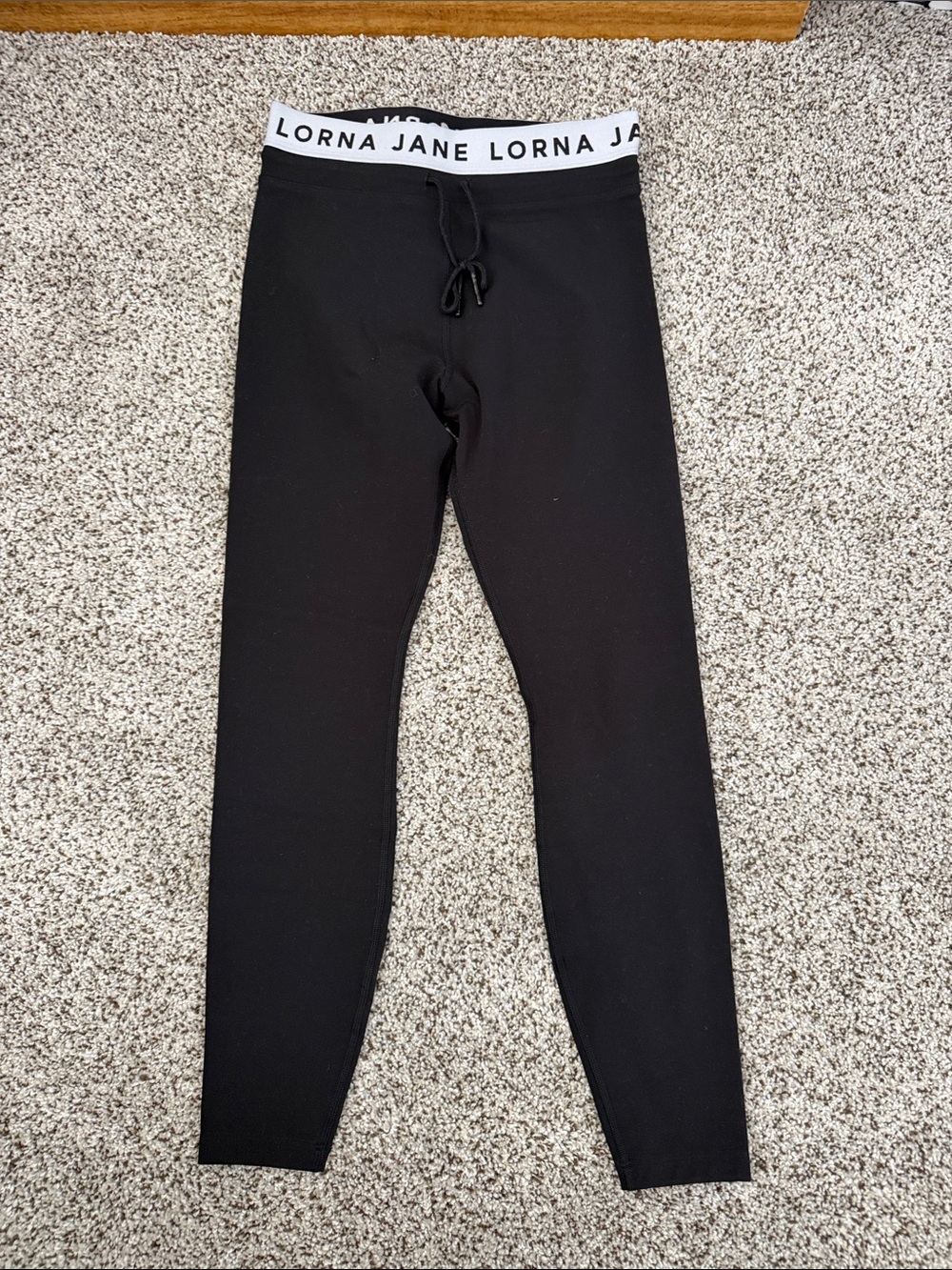 Lorna Jane Black Logo Waistband Leggings